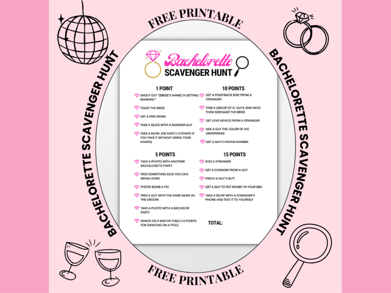 bachelorette scavenger hunt