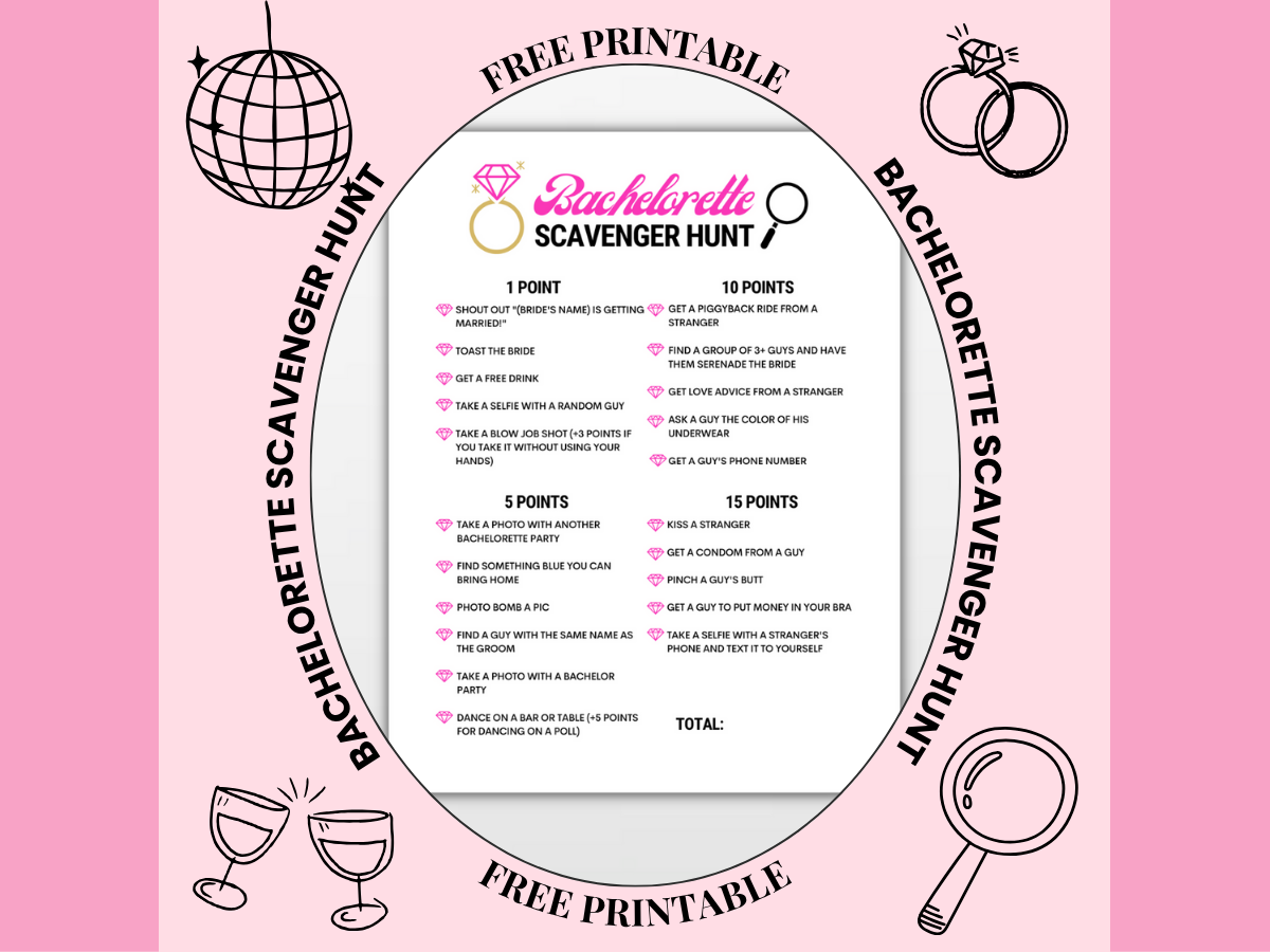 bachelorette scavenger hunt