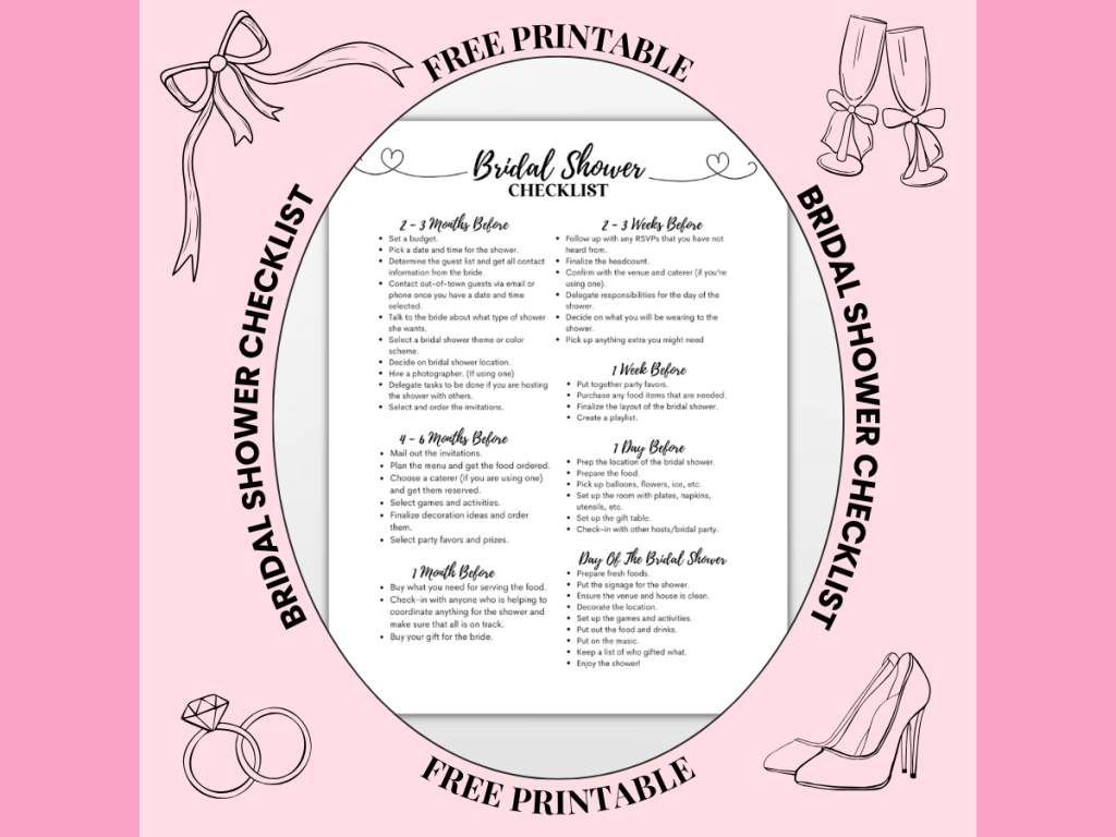 bridal shower checklist