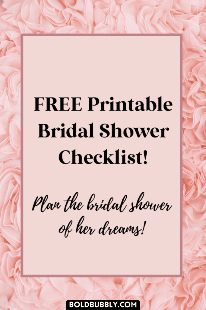 planning a bridal shower checklist