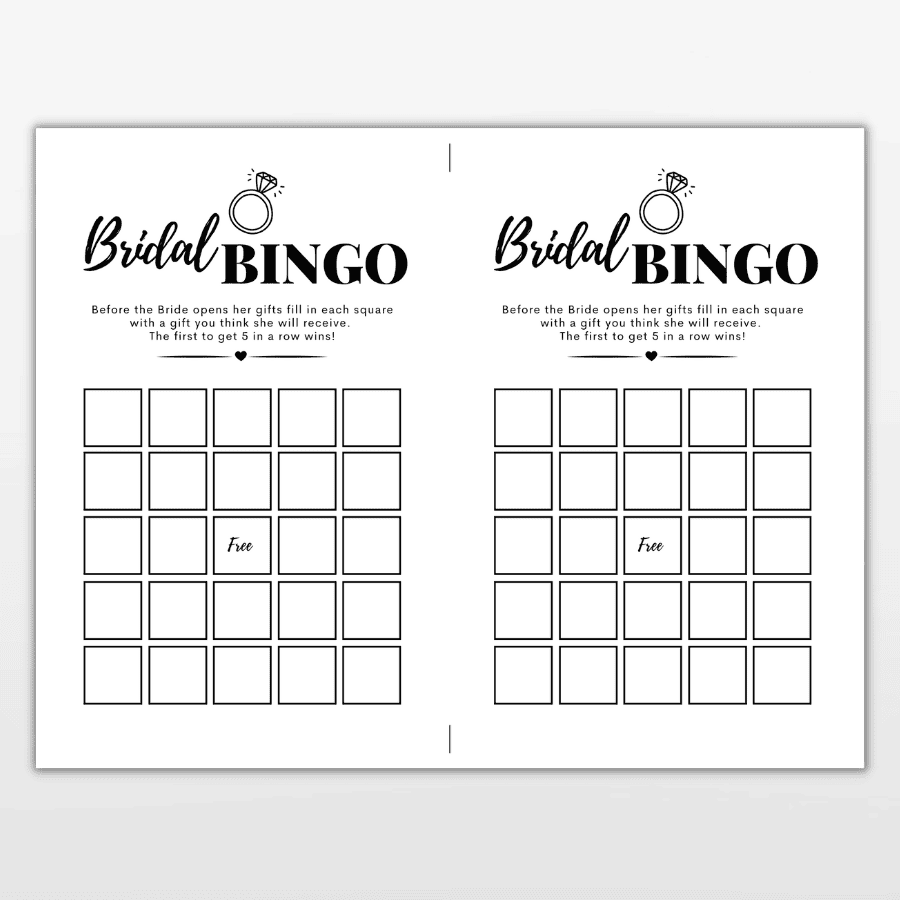 bridal bingo printable