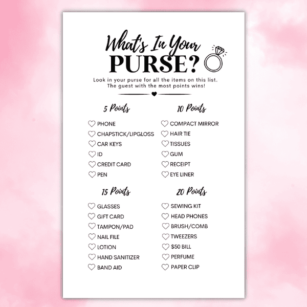 What’s In Your Purse Game + Free Printable