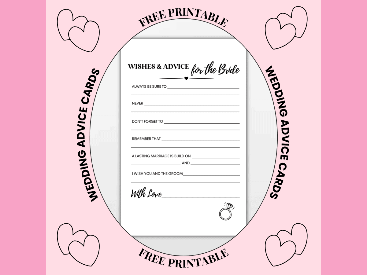 wedding advice cards