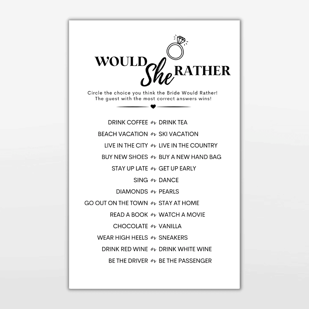 The Best Bridal Shower Games Free Printables - Bold &amp; Bubbly