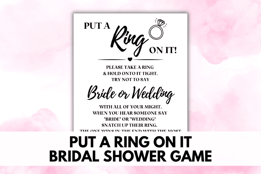 put a ring on it bridal shower game
