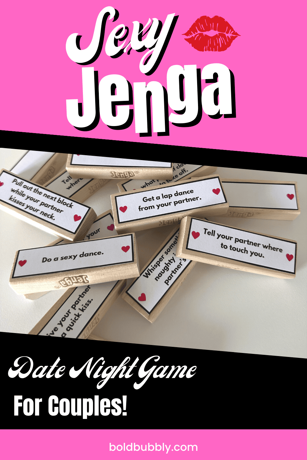 Sexy Jenga Date Night Game For Couples - Bold &amp; Bubbly