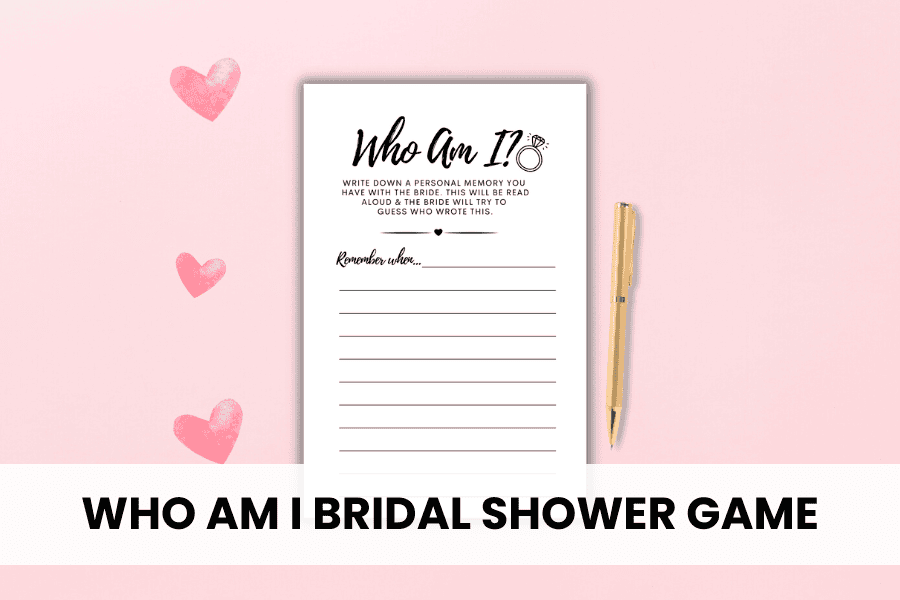 who am i bridal shower game