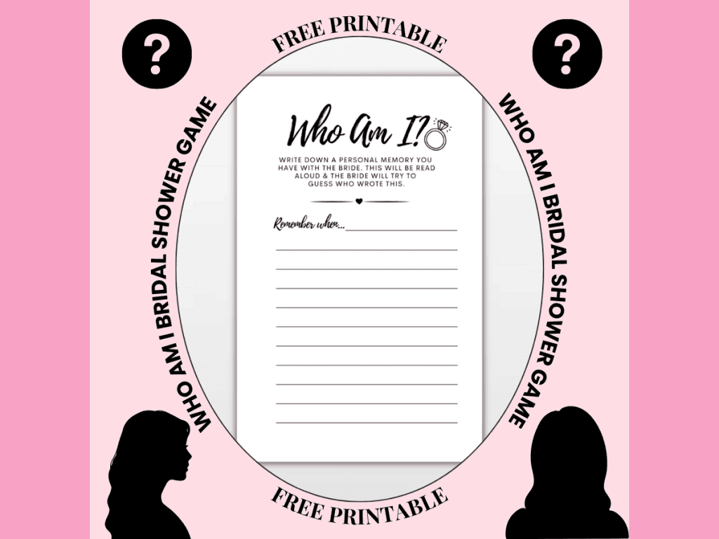 who am i bridal shower game
