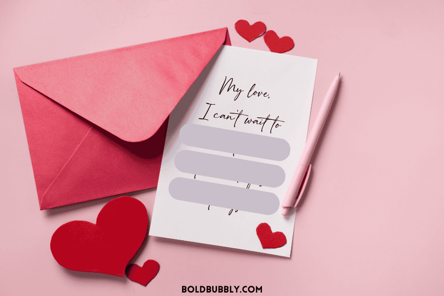 A picture of a handwritten love letter for your boyfriend with the words blurred for mystery