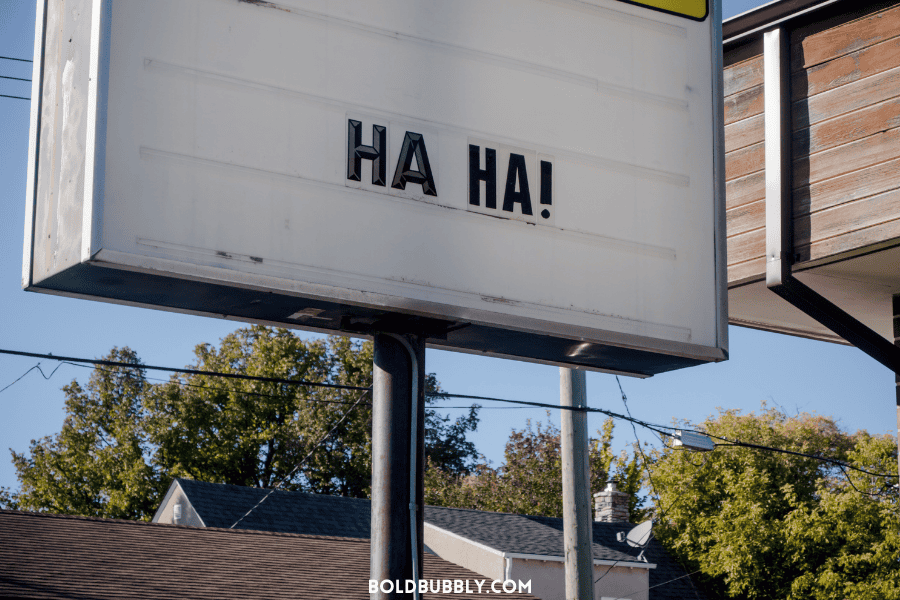Send your boyfriend pictures of a funny sign or billboard you came across during your day, accompanied by a witty comment