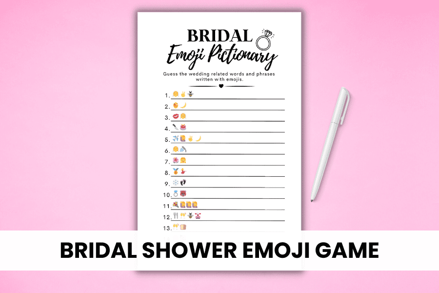 bridal shower emoji game