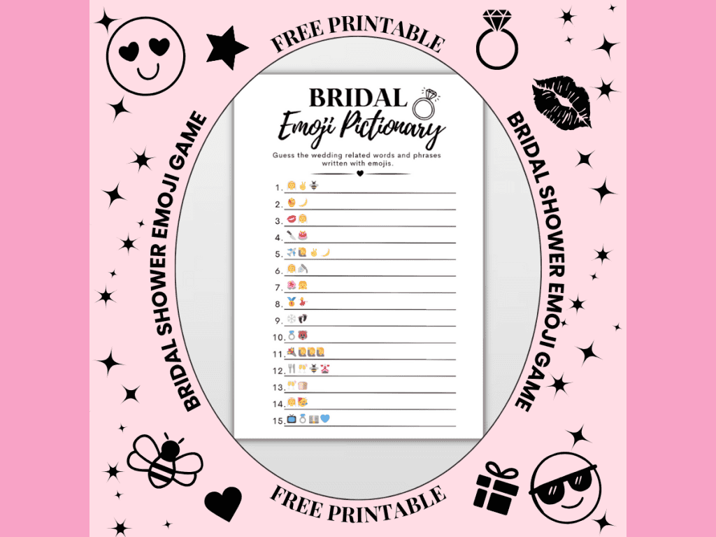 bridal shower emoji game