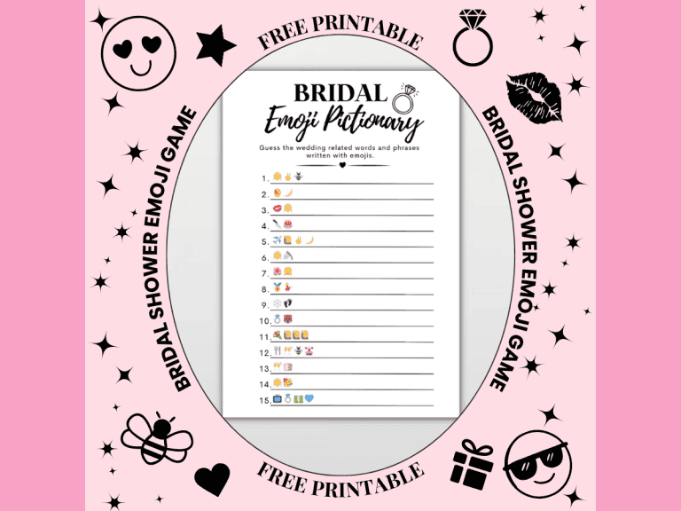 bridal shower emoji game