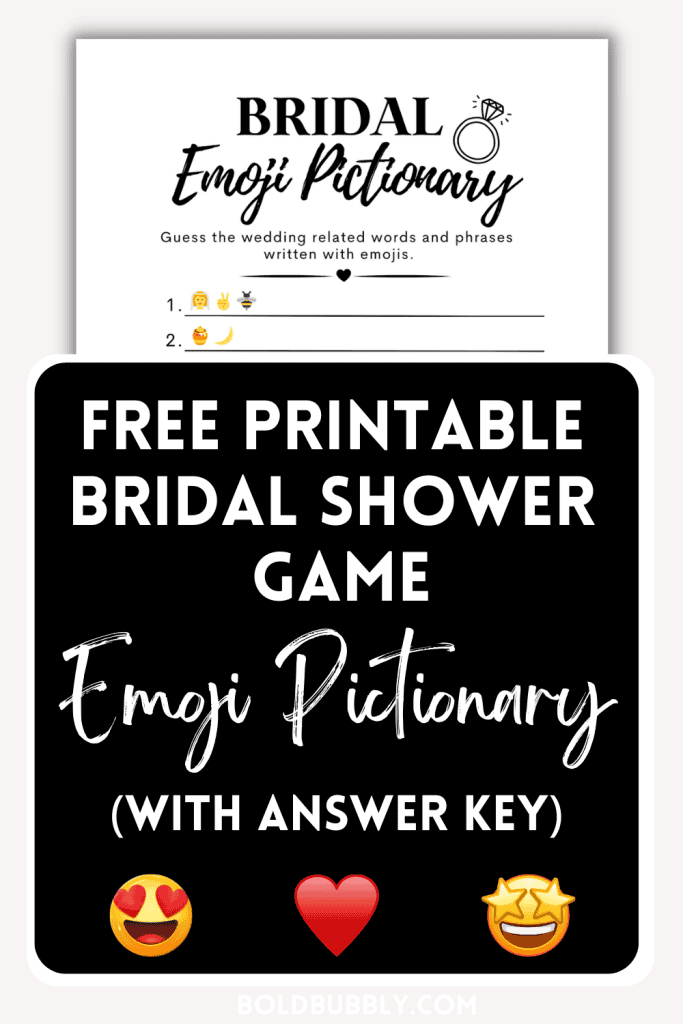 bridal shower emoji game free