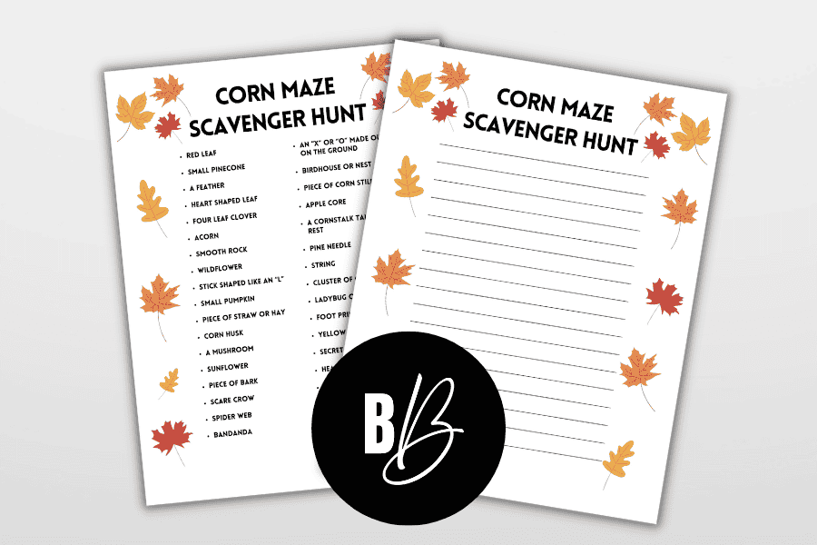 corn maze date scavenger hunt