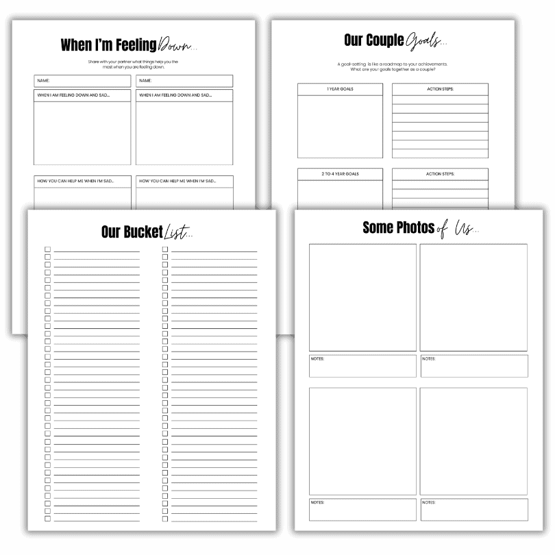 relationship planner ideas