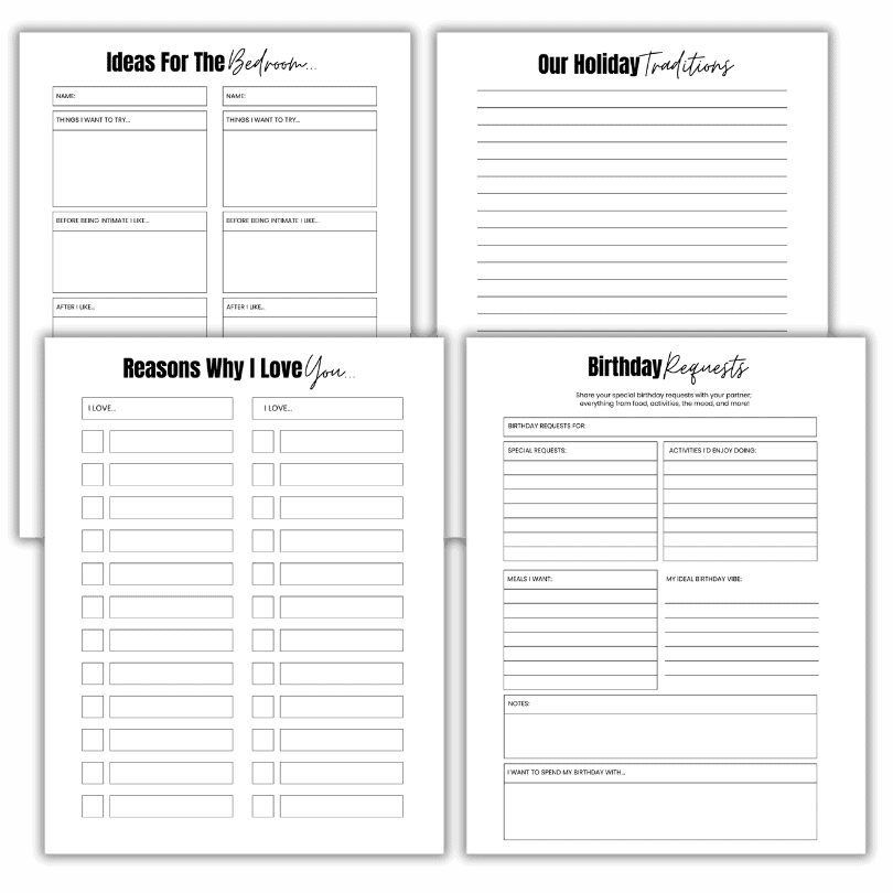 relationship planner template
