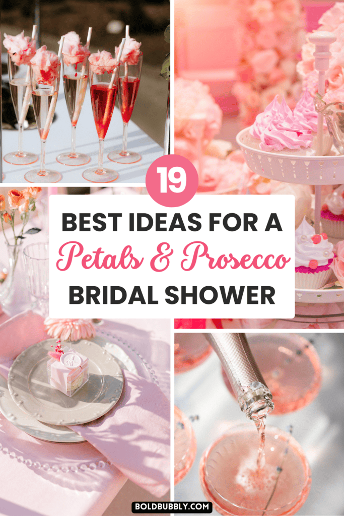 petals and prosecco bridal shower theme