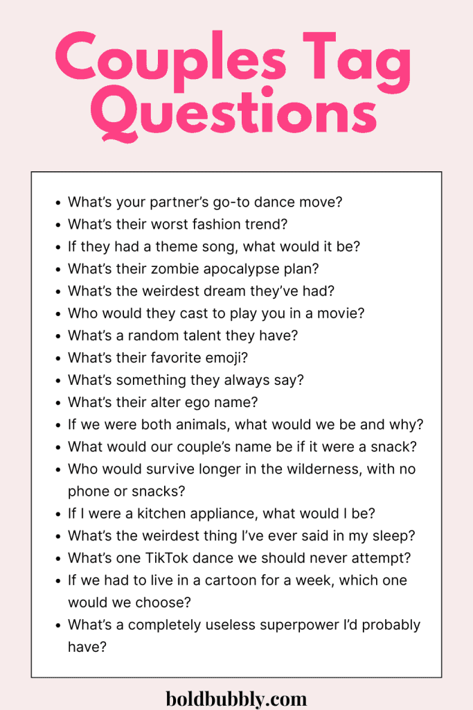 boyfriend and girlfriend tag questions