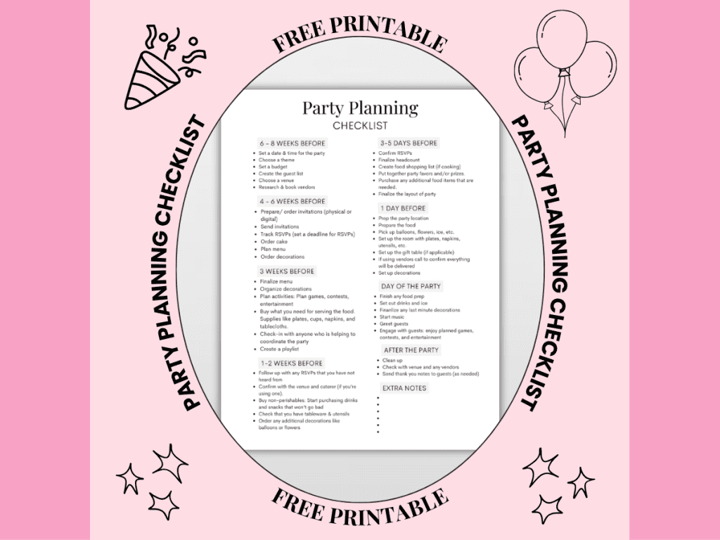 party planning checklist